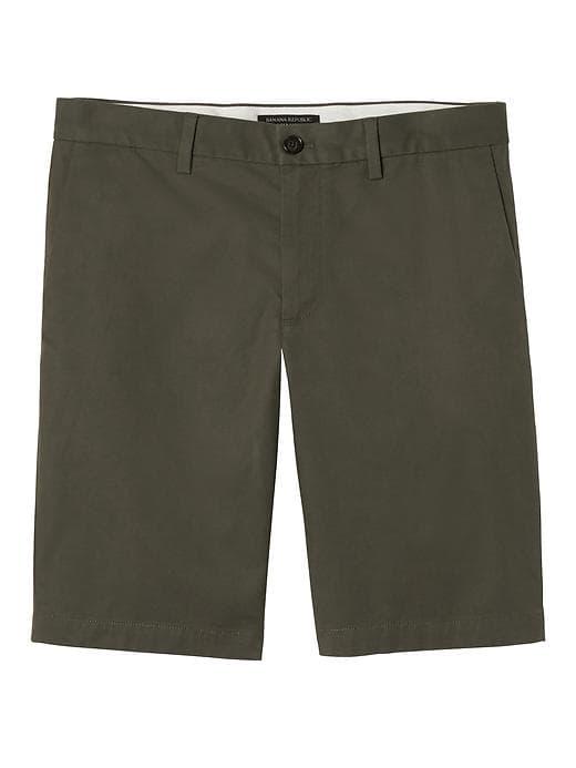 Banana Republic Mens Aiden Slim Stretch Cotton 10 Short - Utility Green