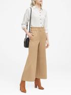 Banana Republic Womens Japan Online Exclusive Blake Wide Leg-fit Cropped Flannel Pant Camel Size 0
