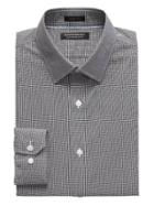 Banana Republic Mens Grant Slim-fit Non-iron Gingham Dress Shirt Black Size M