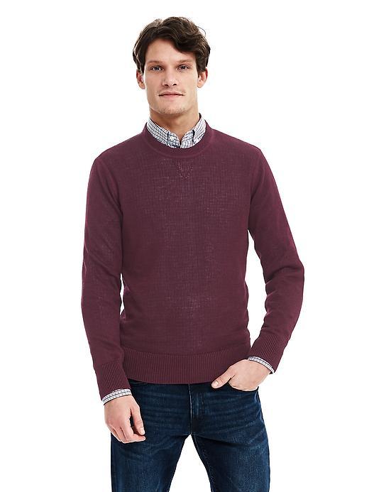 Banana Republic Mens Linen Crew Pullover Size L Tall - Black Rose