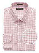 Banana Republic Mens Grant Slim-fit Non-iron Grid Shirt Orange Lava Size Xxl