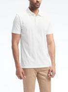 Banana Republic Mens Mixed Texture Polo - White