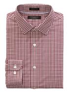 Banana Republic Mens Grant Slim-fit Non-iron Gingham Shirt Classic Burgundy Size S