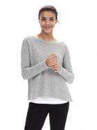 Banana Republic Womens Italian Wool Zip Sweater Pullover Size L - Gray Sky