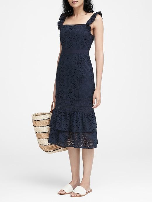 Banana Republic Eyelet Pinafore Dress