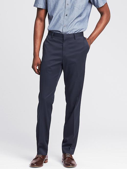 Banana Republic Mens Modern Slim Non Iron Cotton Pant Size 32w 36l Tall - Navy