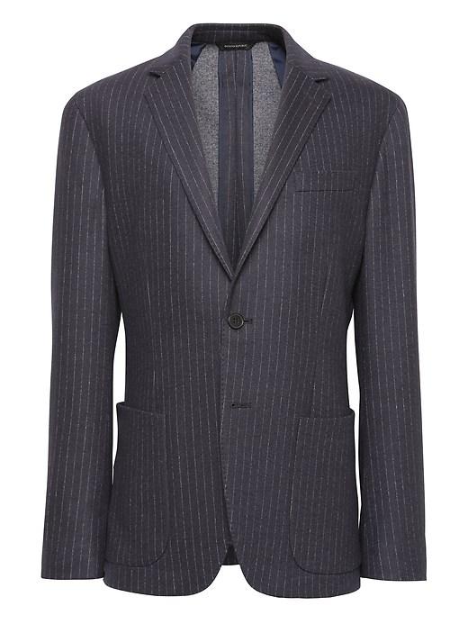 Banana Republic Mens Br X Kevin Love   Slim Pinstripe Italian Motion-stretch Suit Jacket Navy Size 44