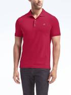 Banana Republic Mens Slim Pique Polo - Tulip Red
