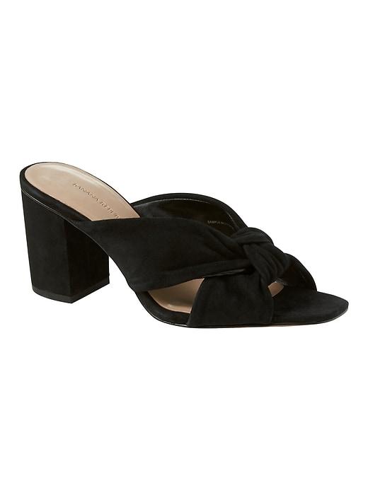 Banana Republic Womens Peep-toe Knot Mule Black Size 11