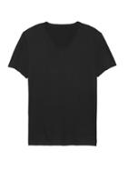 Banana Republic Mens Tech Cotton V-neck T-shirt Black Size M