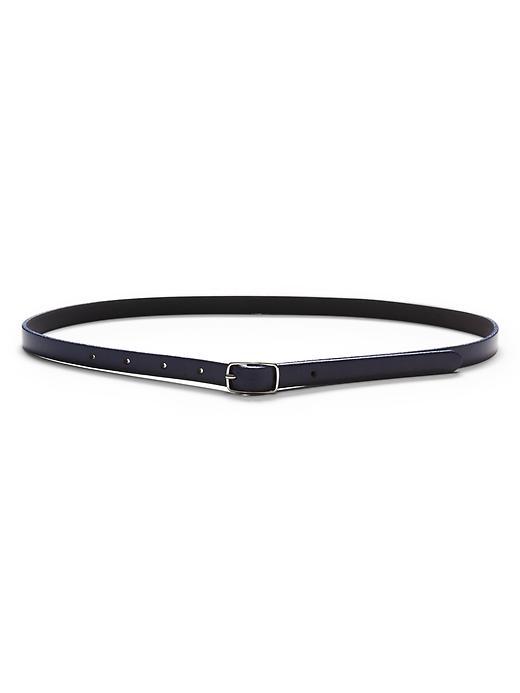 Banana Republic Centerbar Italian Leather Skinny Belt Size L - Navy