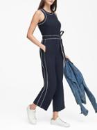 Banana Republic Womens Contrast Color Jumpsuit Navy Blue Size 0