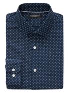 Banana Republic Mens Grant Slim-fit Non-iron Floral Shirt Navy Star Size Xl