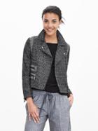 Banana Republic Womens Pieced Moto Jacket Size 0 Petite - Black