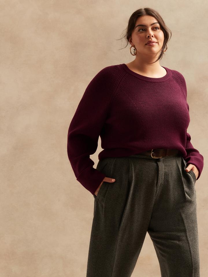 Petite Ribbed Sweater In Responsible Wool