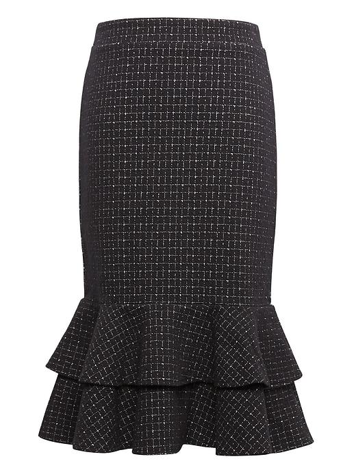 Banana Republic Womens Flounce-hem Skirt Black & White Size 0