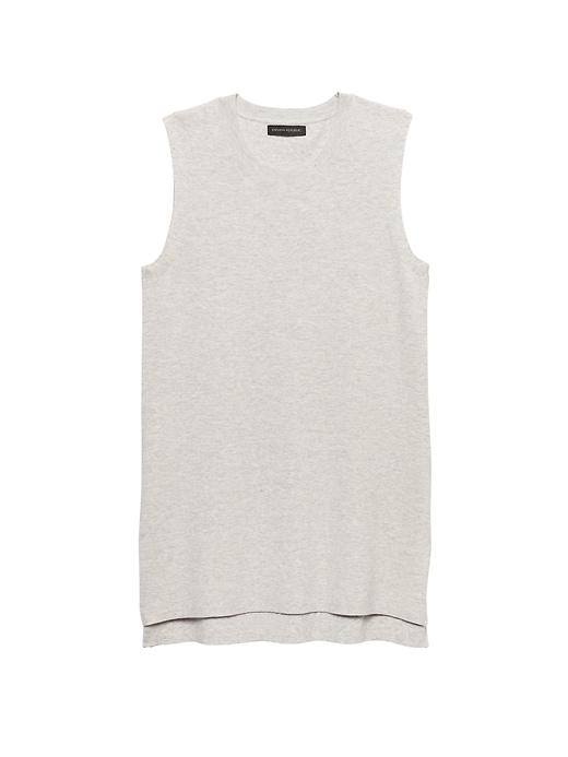 Banana Republic Womens High-low Hem Tunic Sweater Heather Light Gray Size M