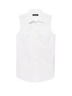 Banana Republic Womens Riley-fit Sleeveless Super-stretch Shirt White Size 8