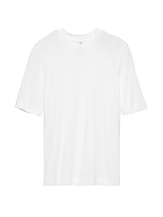 Banana Republic Womens Stretch-modal Crew-neck T-shirt White Size Xl