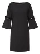 Banana Republic Womens Bell-sleeve Shift Dress With Pearl Accents Black Size 0