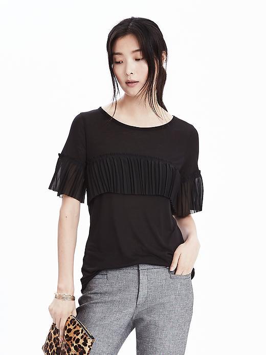 Banana Republic Womens Modal Tiered Top Size S - Black