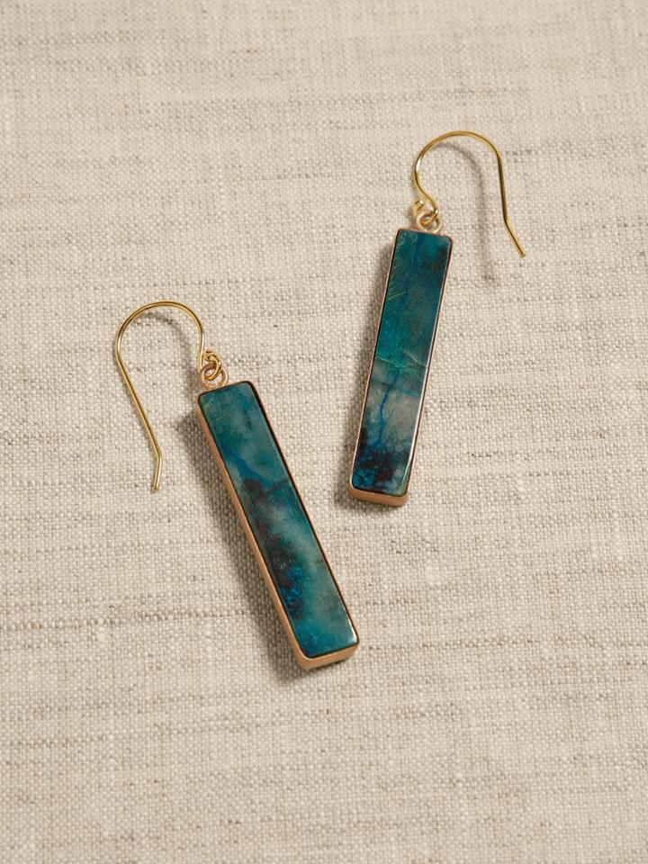 Aegean Column Chrysocolla Earrings | Aureus + Argent