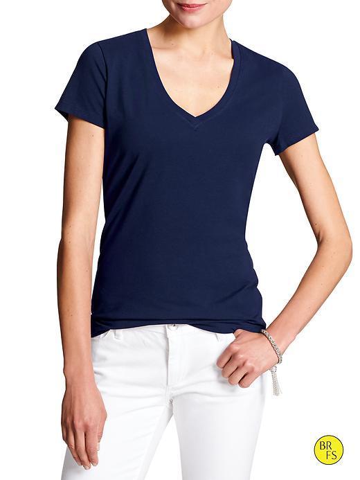 Banana Republic Factory V Neck Basic Tee - Evening Blue