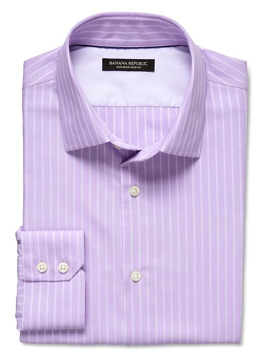 Banana Republic Slim Fit Non Iron Saturated Stripe Shirt