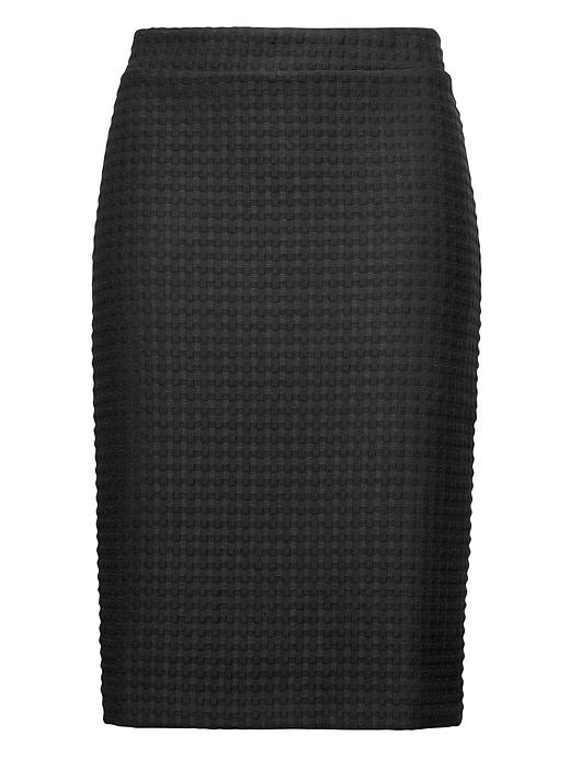 Banana Republic Womens Gingham Knit Pencil Skirt Black Size 2