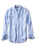 Banana Republic Mens Camden Fit Linen Shirt Size L Tall - Cerulean Blue