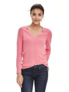 Banana Republic Womens Wool Blend Vee Pullover Size M - Sunset Pink