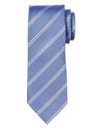 Banana Republic Mens Double Stripe Silk Nanotex Tie Periwinkle Blue Fizz Size One Size