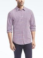 Banana Republic Camden Standard Fit Custom Wash Gingham Shirt - Tomato Paste