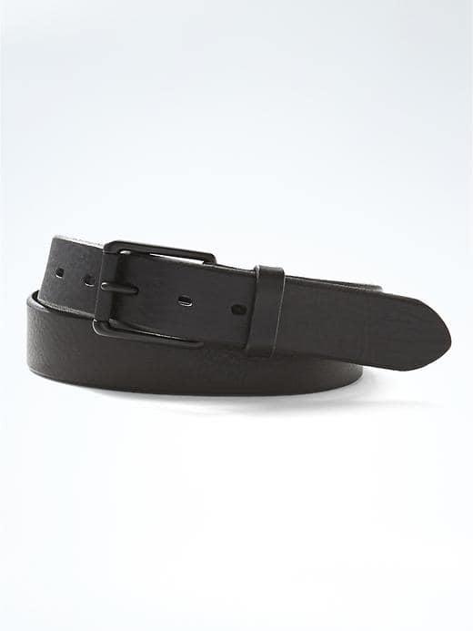 Banana Republic Mens Matte Italian Leather Belt - Black