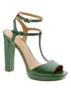 Banana Republic Quinn Textured Open Toe Heel Size 10 - Green