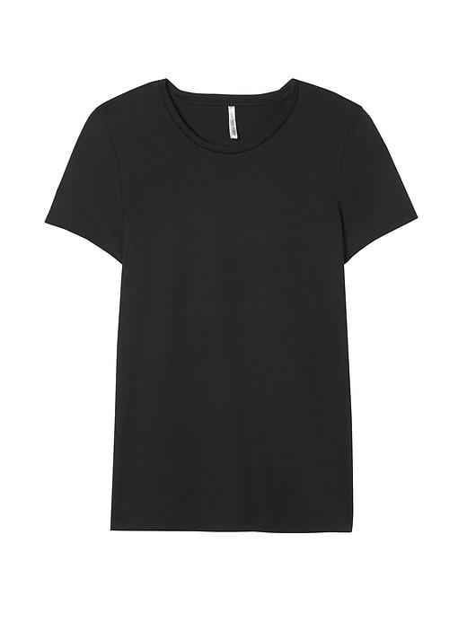 Banana Republic Womens Crew-neck T-shirt Black Supima Cotton Size Xxs