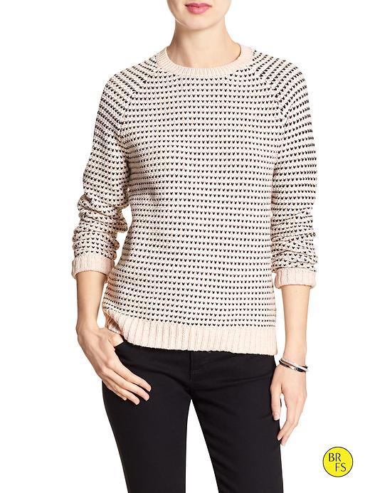 Banana Republic Factory Stitch Knit Raglan Sweater Size L - Bashful Pink