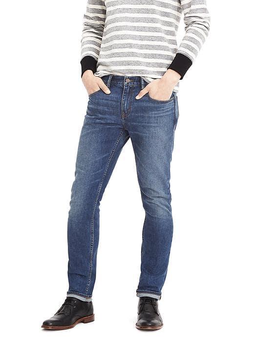 Banana Republic Mens Skinny Indigo Wash Jean - Indigo