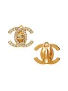 Banana Republic Mens Luxe Finds   Chanel Gold Crystal Turnlock Clip-on Earring Gold Size One Size