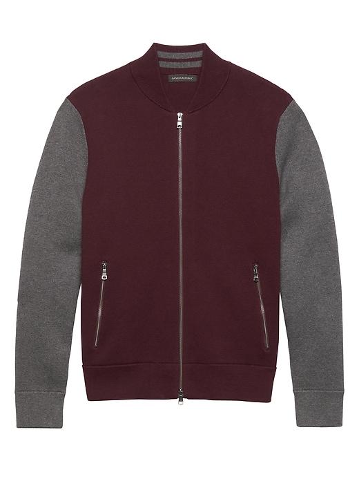 Banana Republic Mens Br X Kevin Love   Sweater Bomber Jacket Wine Red Size Xs