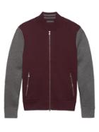 Banana Republic Mens Br X Kevin Love   Sweater Bomber Jacket Wine Red Size Xs