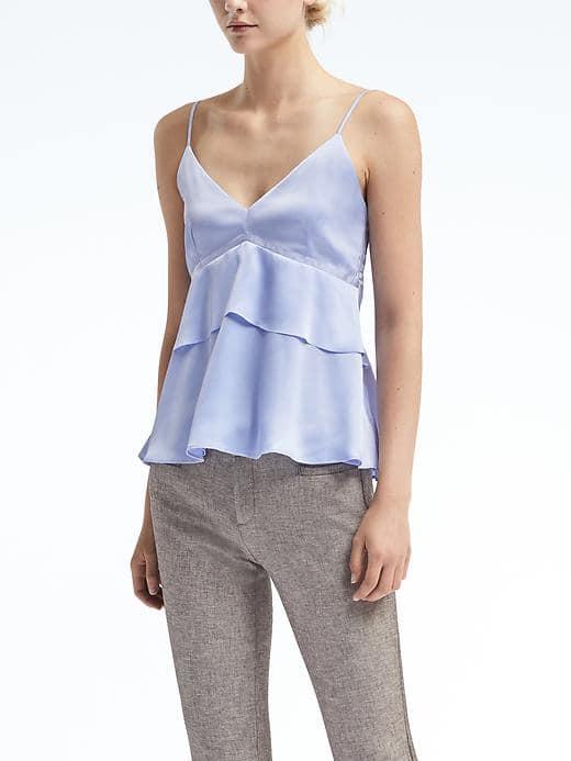 Banana Republic Layered Peplum Cami - Hyacinth Blue