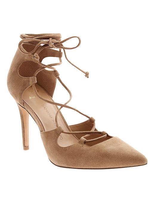 Banana Republic Dakota Lace Up Pump Size 10 - Mocha Latte