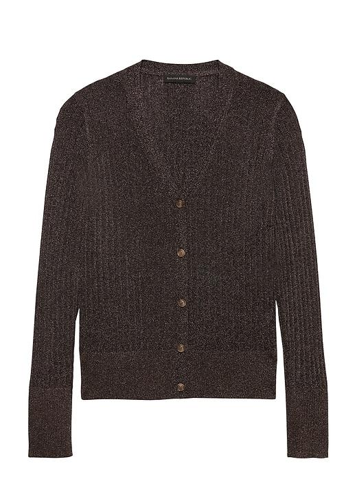 Banana Republic Womens Metallic Cropped Cardigan Sweater New Bronze Size Xs
