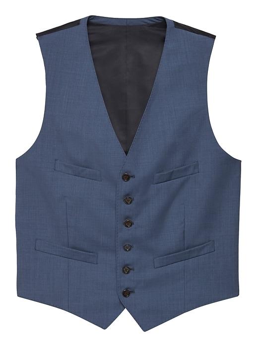 Banana Republic Mens Italian Wool Suit Vest Comet Blue Size 46