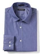 Banana Republic Mens Camden Fit Supima Micro Stripe Shirt - Blue Murano