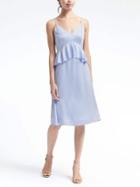 Banana Republic Womens Strappy Peplum Waist Midi Dress - Hyacinth Blue