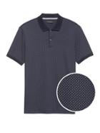 Banana Republic Mens Slim Luxury-touch Tri-dot Polo Shirt Navy Size L