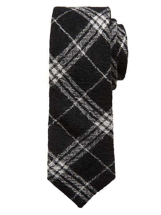 Banana Republic Mens Plaid Wool Tie Size One Size - Dark Grey Heather