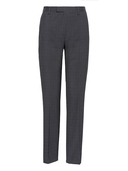 Banana Republic Mens Slim Plaid Performance Stretch Wool Dress Pant Pacific Blue Size 26w